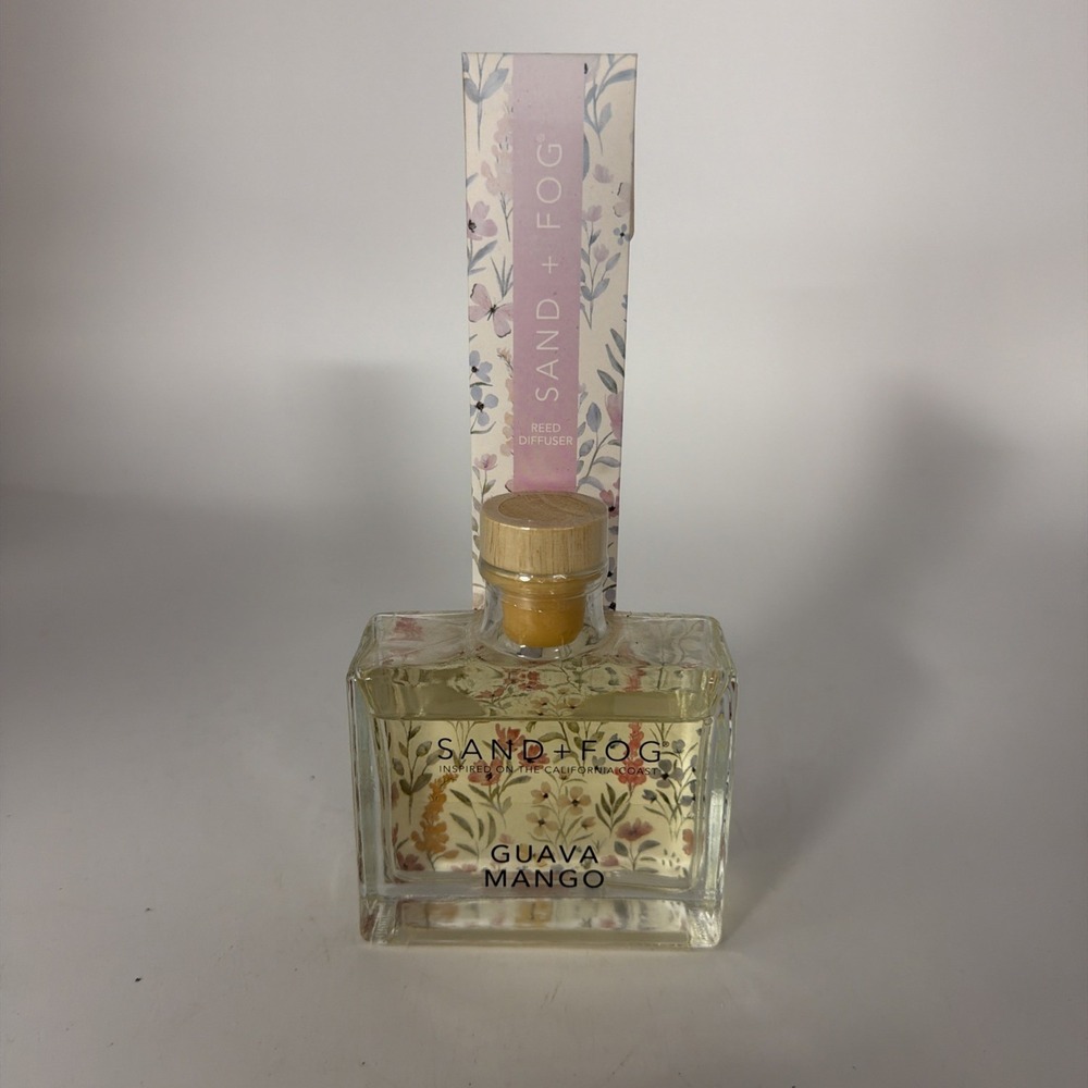 Sand + Fog Guava Mango Reed Diffuser Clear Square Glass Bottle Home Fragrance